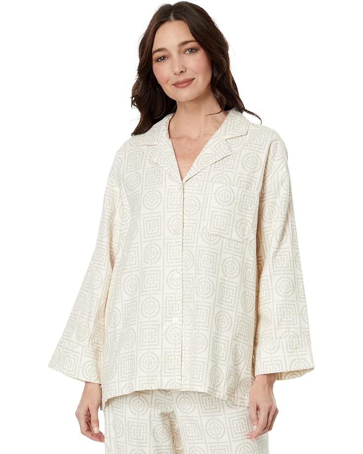 Пижамный комплект Natori Flannel Infinity PJ Set, цвет Sand Taupe