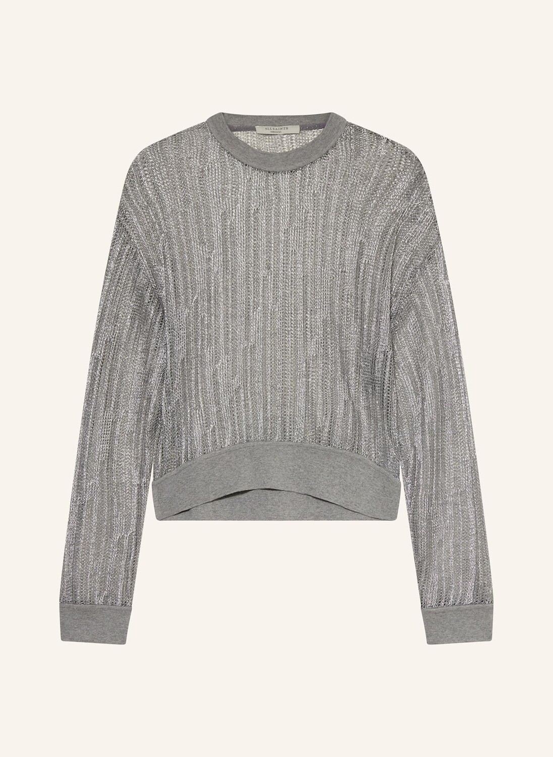 

Свитер giana из блестящей пряжи ALLSAINTS, серебряный