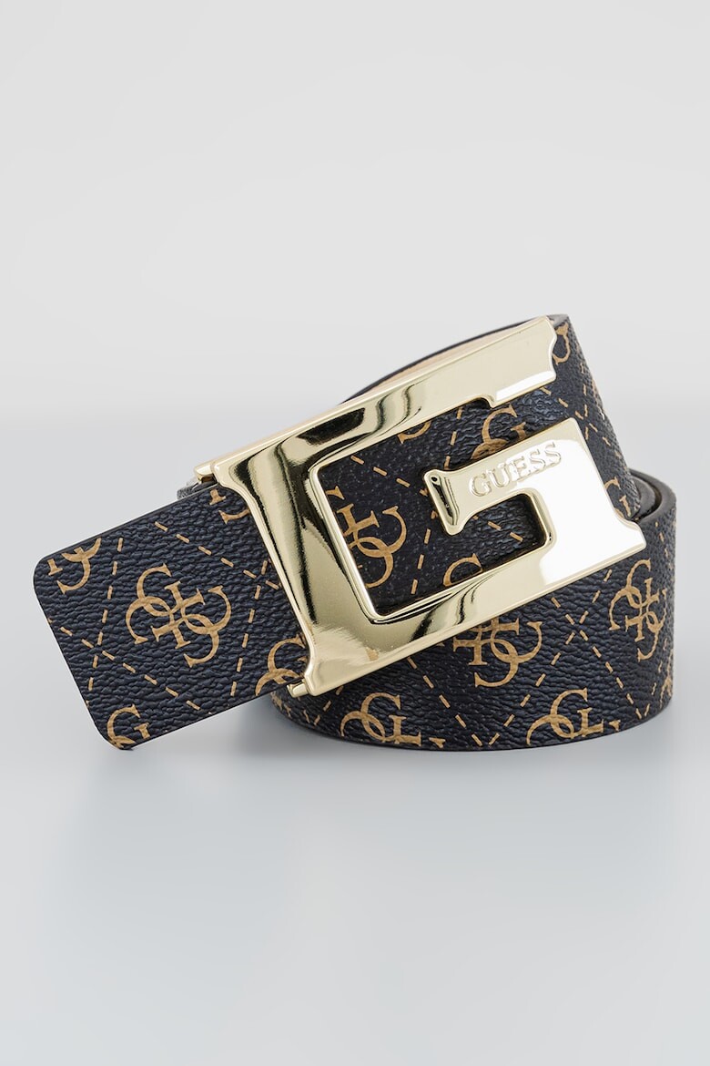 

Ремень из экокожи с логотипом Guess, коричневый