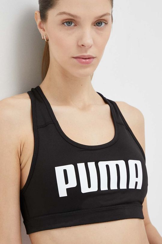 Спортивный бюстгальтер Puma, черный черный женский спортивный бюстгальтер puma