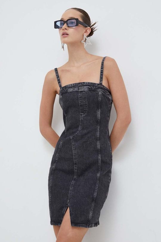 Джинсовое платье Карла Лагерфельда Karl Lagerfeld, серый платье из джерси karl lagerfeld jeans футболка синий