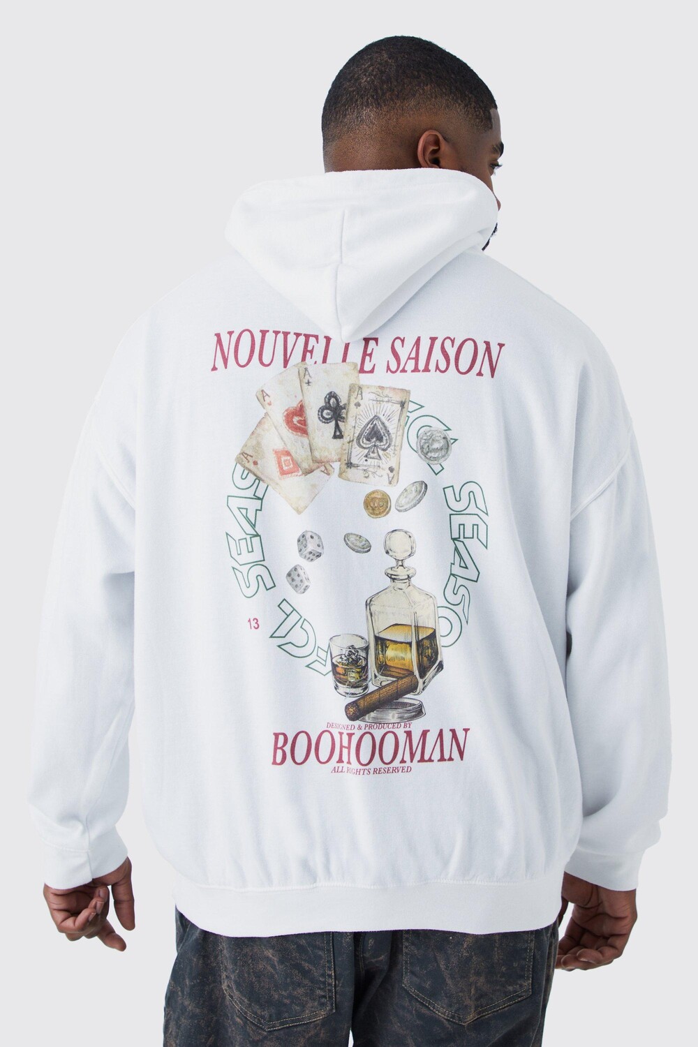 

Худи plus nouvelle saison Boohoo, белый