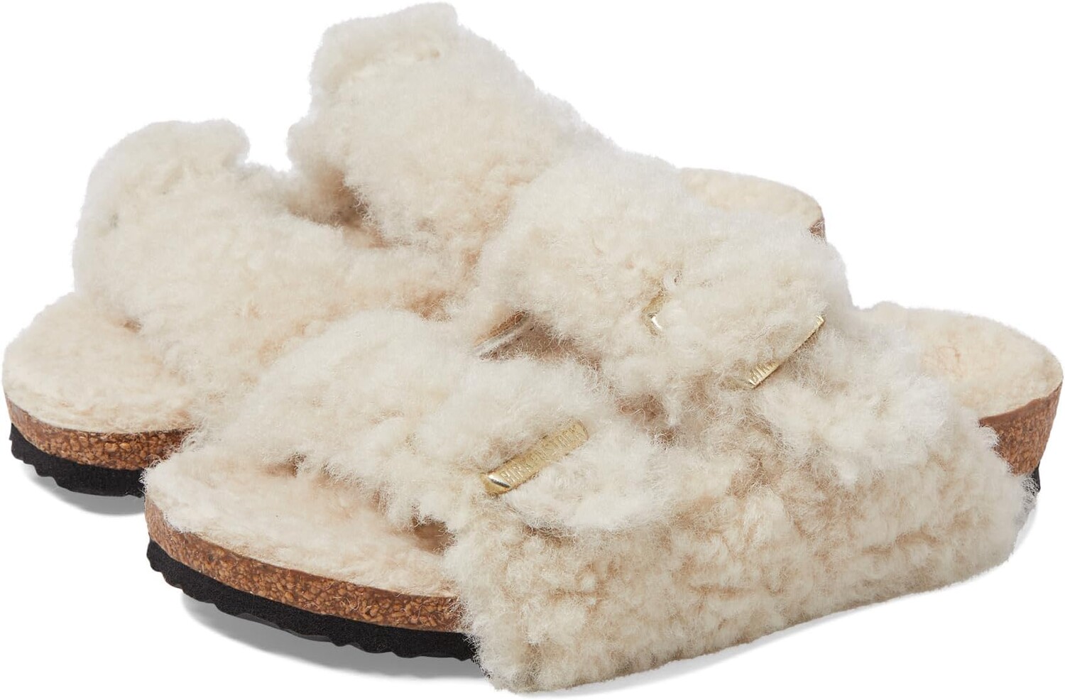 

Сандалии на плоской подошве Arizona Teddy Birkenstock, цвет Eggnog