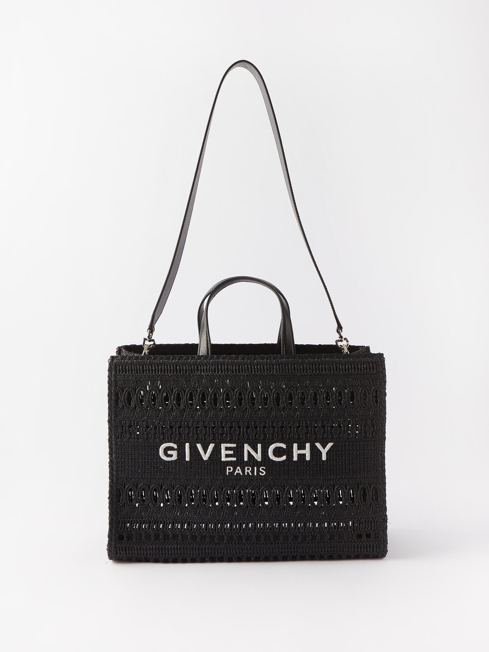 

Плетеная сумка-тоут g-tote из искусственной рафии Givenchy, черный