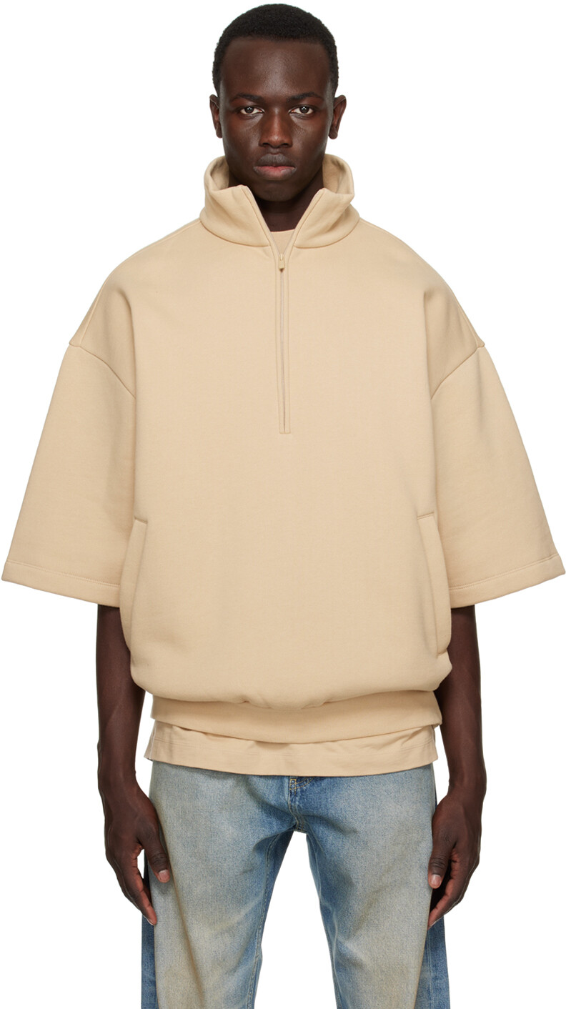 

Бежевый свитшот на молнии до половины Fear of God ESSENTIALS