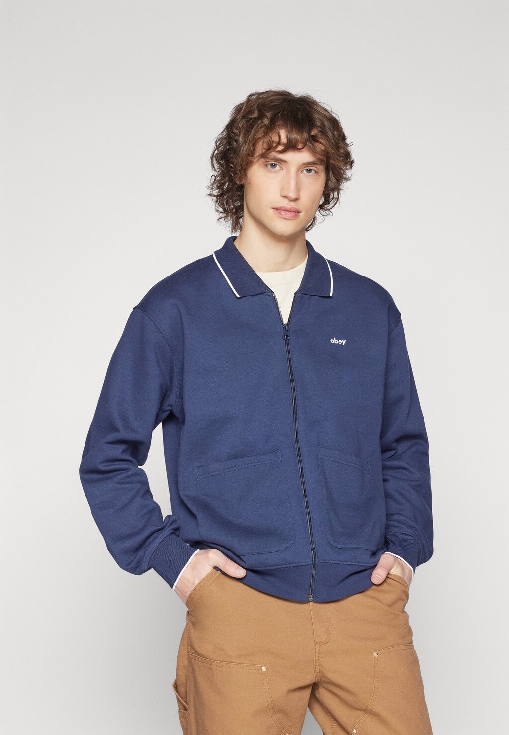 

Толстовка FONTANA ZIP FRONT UNISEX Obey Clothing, цвет academy navy