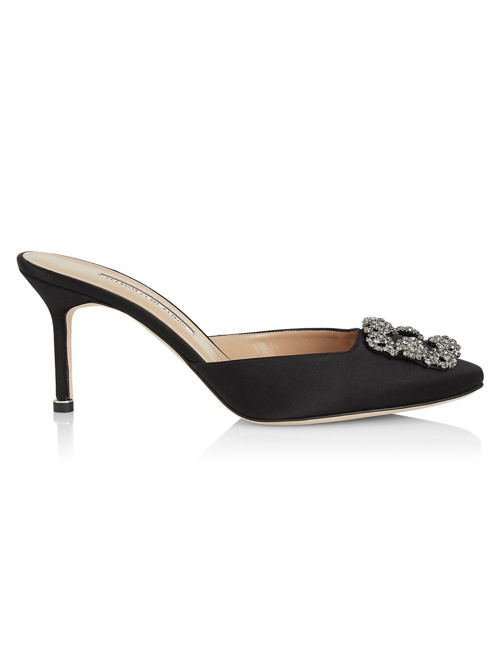 

Мюли Hangisi 70MM с кристаллической пряжкой Manolo Blahnik, черный