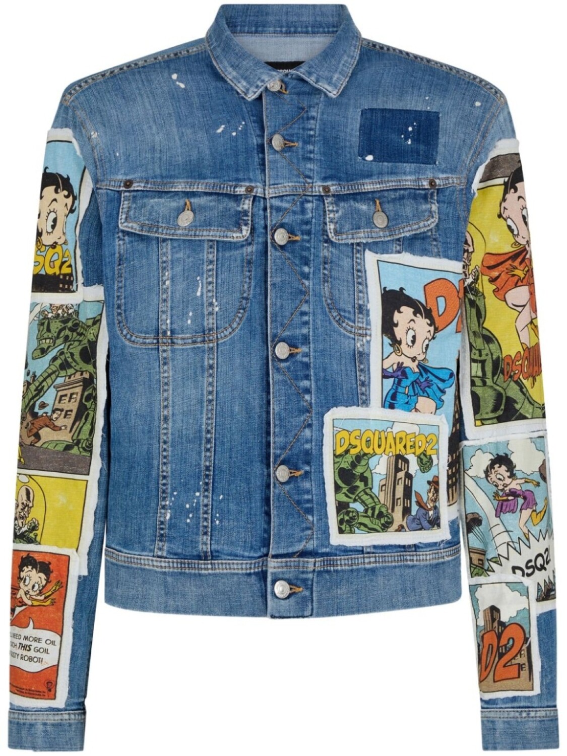 

Dsquared2 x Betty Boop printed denim jacket, синий