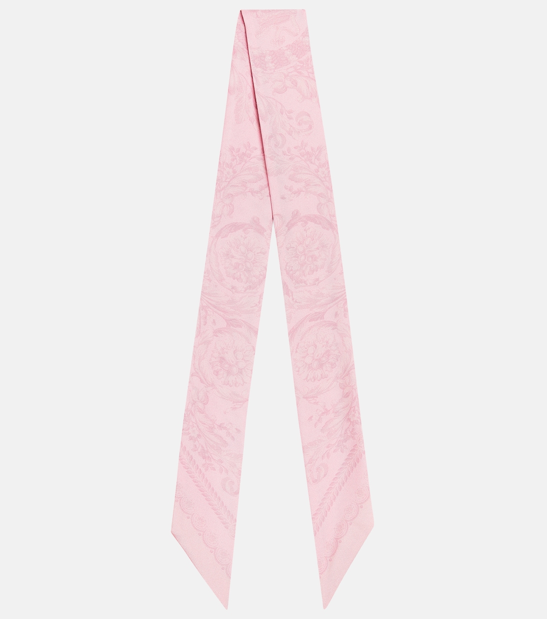 Шелковый шарф в стиле барокко Versace, розовый