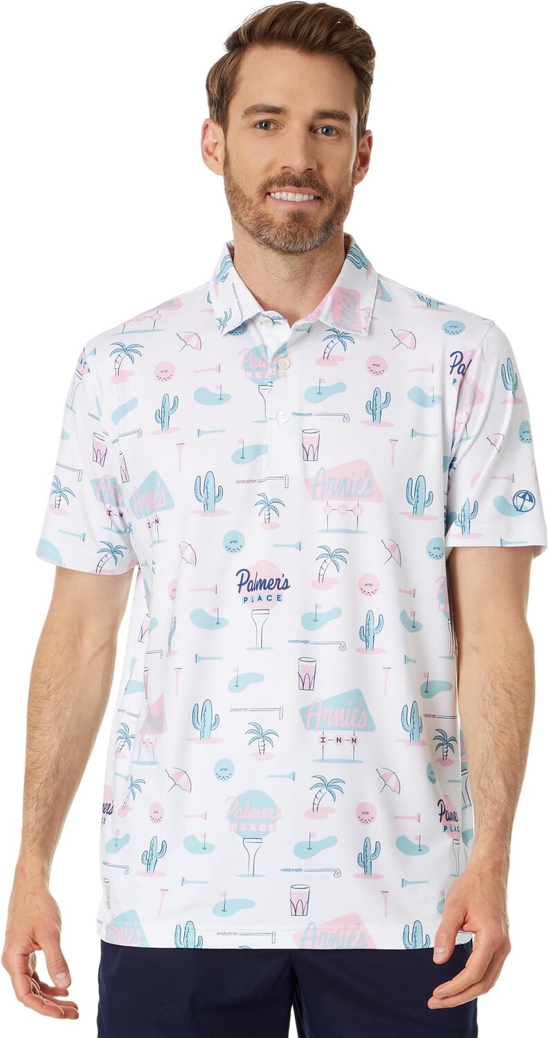 

Арнольд Палмер Поло Cloudspun Palmer's Place PUMA, цвет Bright White/Pale Pink