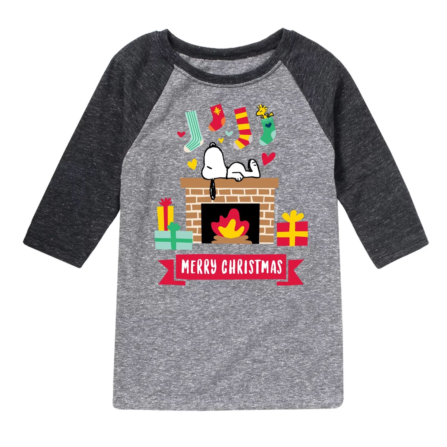 футболка с рисунком the polar express первый рождественский подарок для мальчиков 8–20 лет licensed character Футболка реглан с рисунком «Рождественский камин» для мальчиков 8–20 лет Licensed Character
