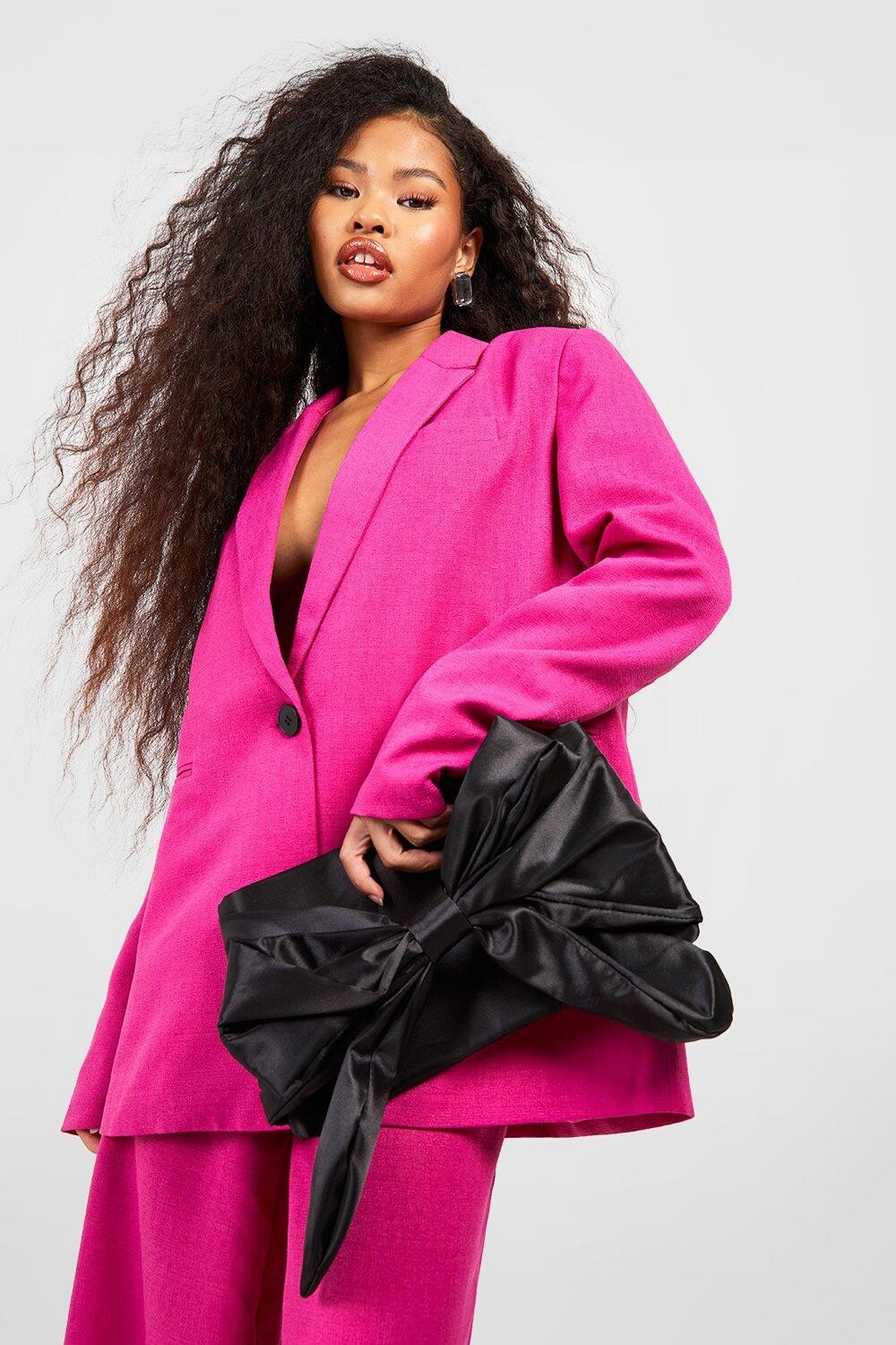 

Объемный клатч с бантом boohoo, черный
