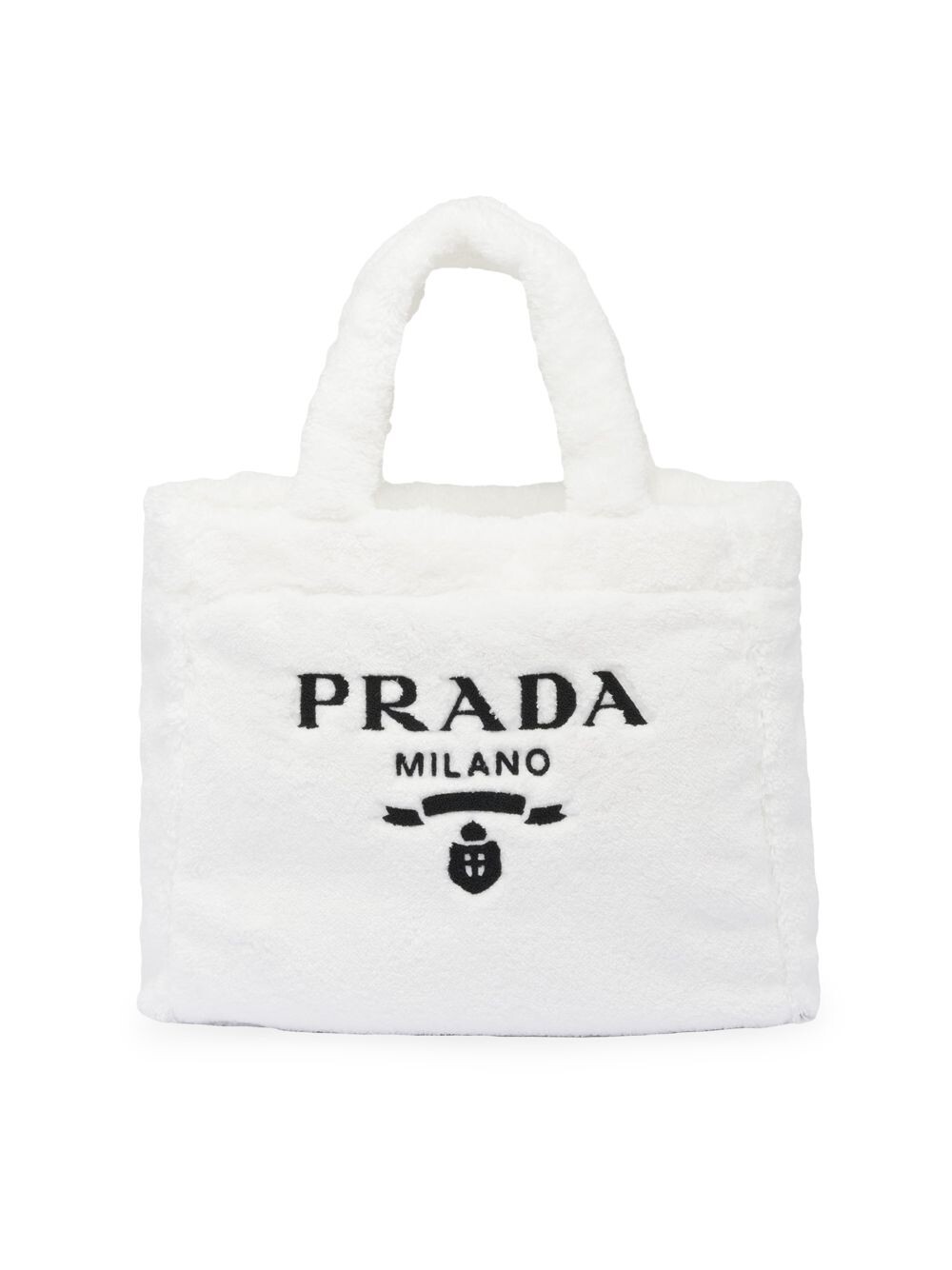 

махровая большая сумка Prada, белый