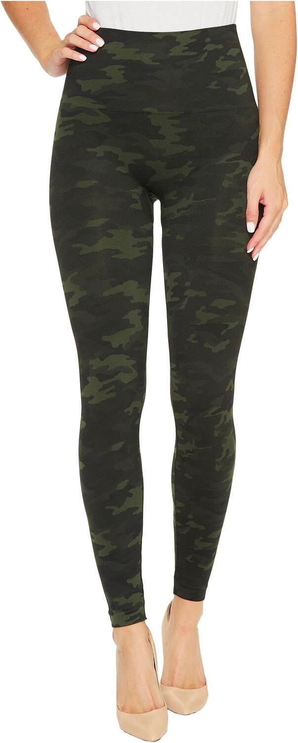 

Бесшовные леггинсы SPANX для женщин с контролем живота, цвет Green Camo