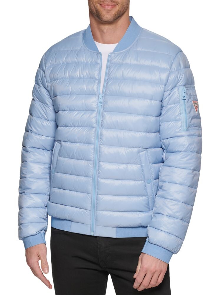 

Стеганая куртка-пуховик Guess, цвет Powder Blue