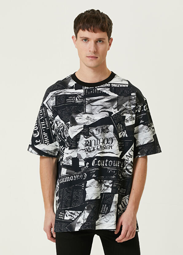 

Футболка с фотопринтованным логотипом Versace Jeans Couture, черный