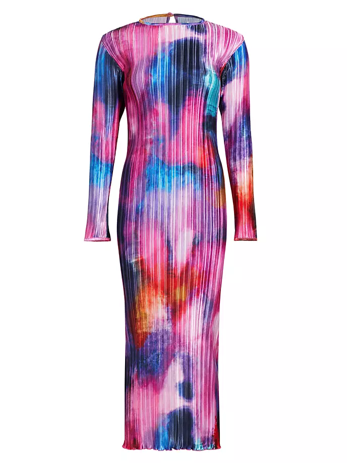 Плиссированное платье-миди Exposition L'Idée, цвет lumiere print pink