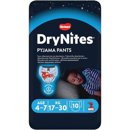 Пижамные штаны Huggies DryNites для детей 4–7 лет, 10 шт. штаны светлые на 7 лет