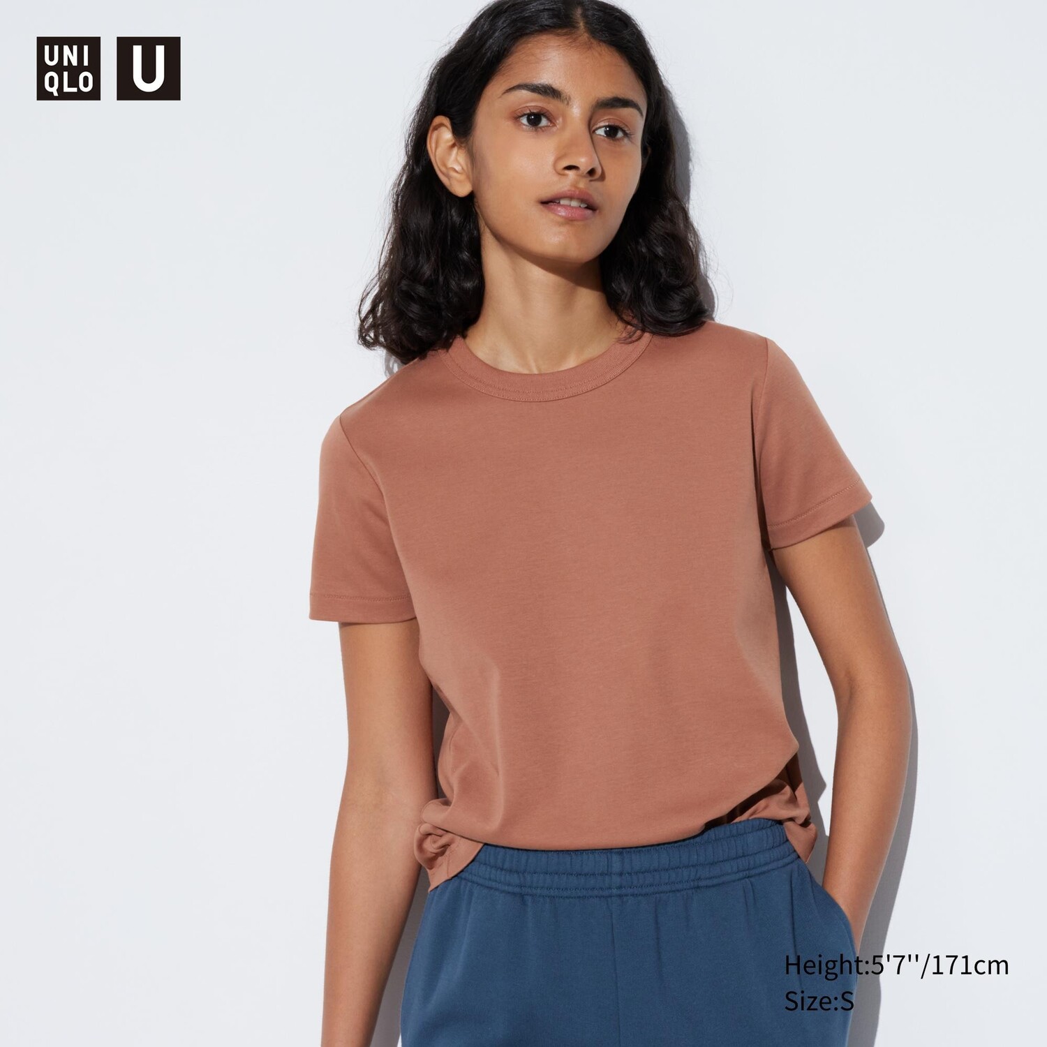 

Футболка женская Uniqlo U с круглым вырезом, коричневый