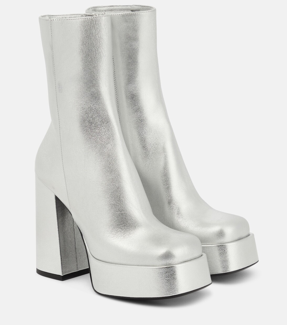 

Ботильоны Aevitas из кожи с эффектом металлик на платформе Versace, серебряный, Серый