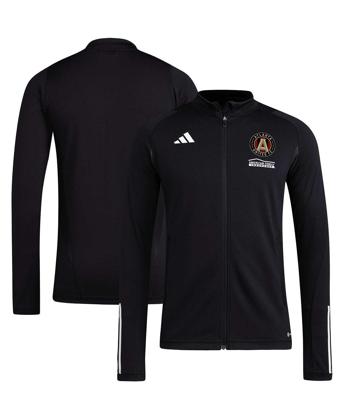Мужская черная тренировочная футболка с молнией во всю длину Atlanta United FC 2023 AEROREADY adidas мужские черные тренировочные шорты aeroready для тренировок atlanta united fc 2023 adidas