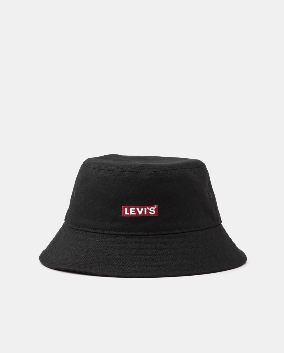 Черная хлопковая панама с названием бренда Levi's, черный
