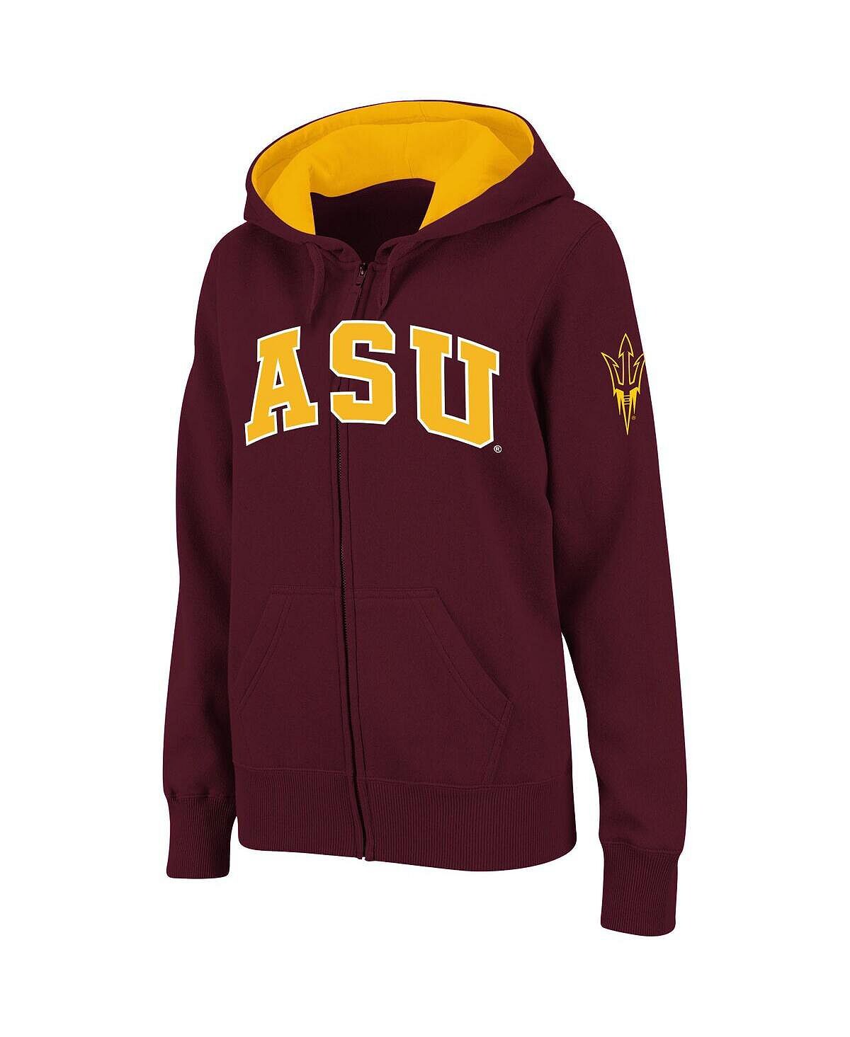 Женская толстовка Stadium Athletic Maroon Arizona State Sun Devils с арочным именем и молнией во всю длину Colosseum male maroon velvet imam sarığı