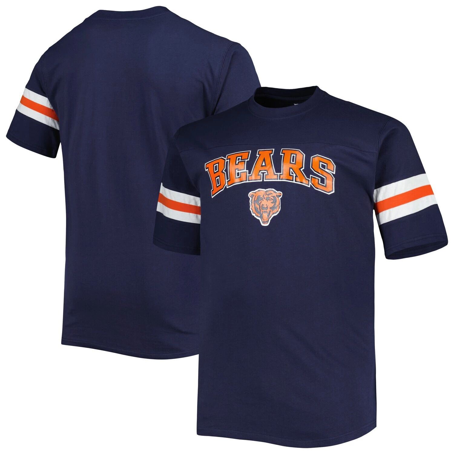 

Мужская темно-синяя футболка с полосками на рукавах Chicago Bears