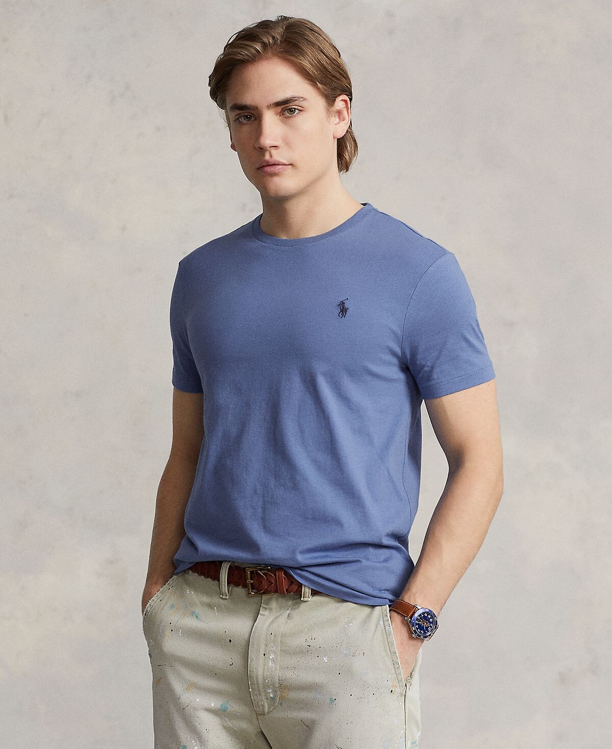 

Мужская трикотажная футболка классического кроя с круглым вырезом Polo Ralph Lauren