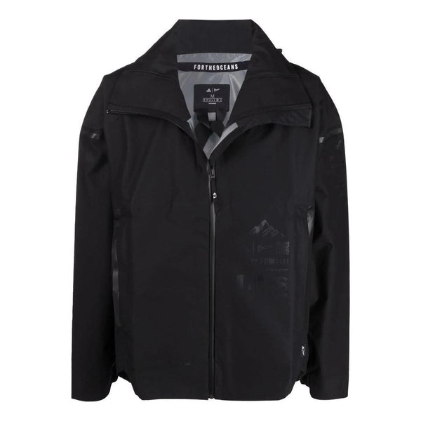 Куртка Men's adidas originals Solid Color Logo Printing Zipper Stand Collar Sports Jacket Black, черный
