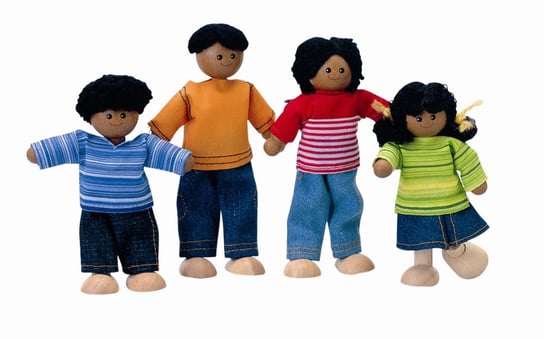 Plan Toys, Набор коллекционных фигурок, Семья темнокожих кукол