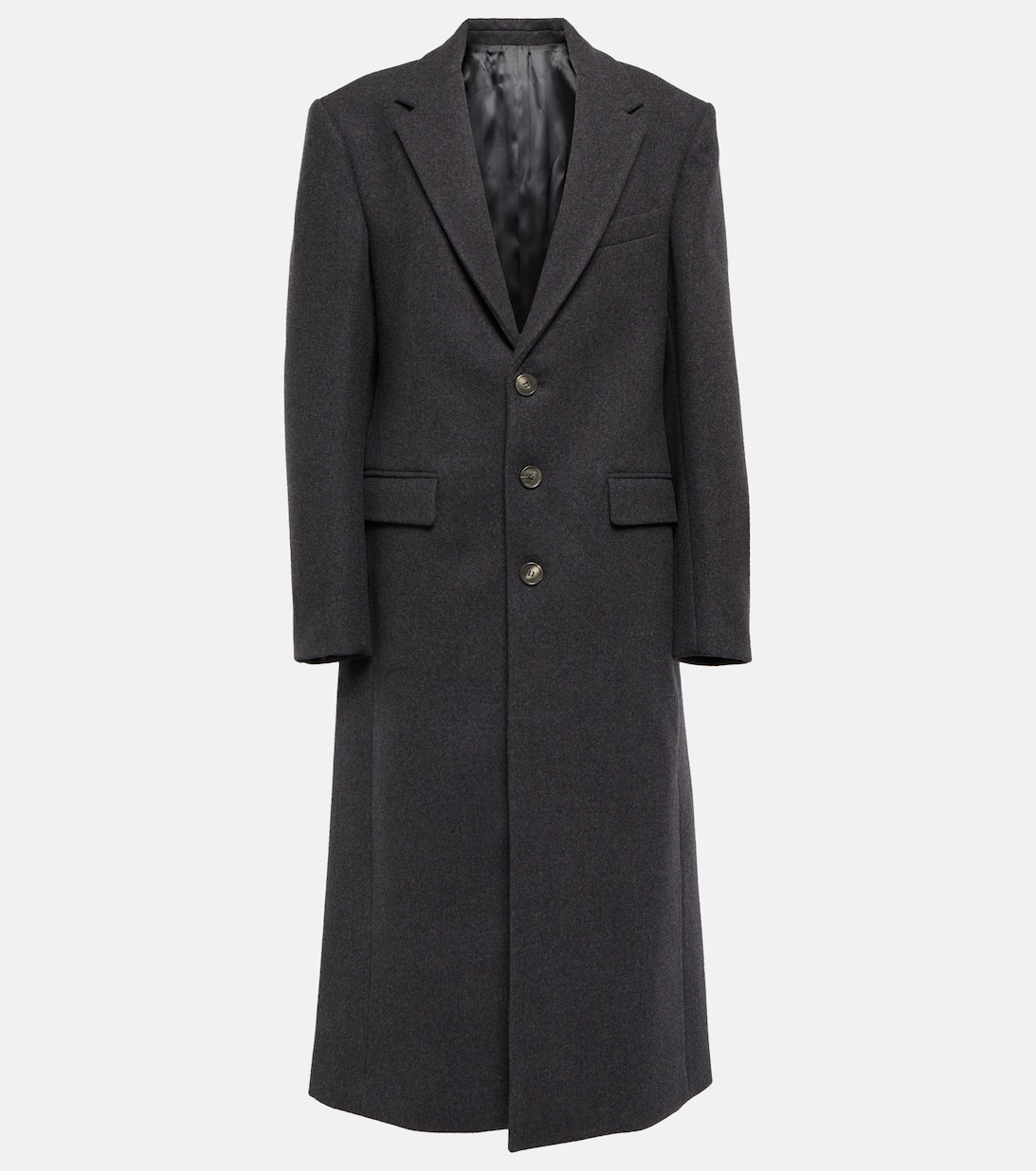 Однобортное шерстяное пальто WARDROBE.NYC, серый
