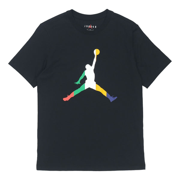 Футболка Air Jordan Solid Color Round Neck Printing Short Sleeve Black, черный
