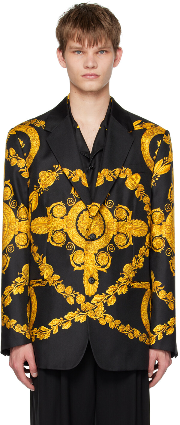

Черный пиджак Maschera в стиле барокко Versace