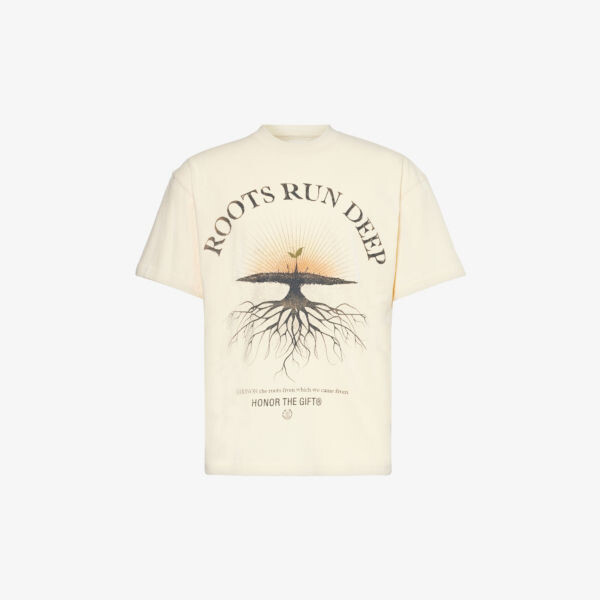 

Футболка roots run deep из хлопкового джерси с графическим принтом Honor The Gift, белый