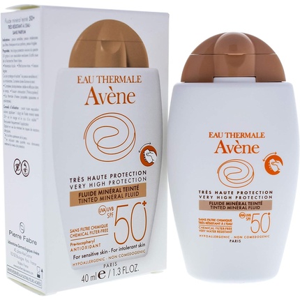 цена Солнцезащитный крем Тонированный минеральный флюид Spf50+ для непереносимой кожи 40мл, Avene