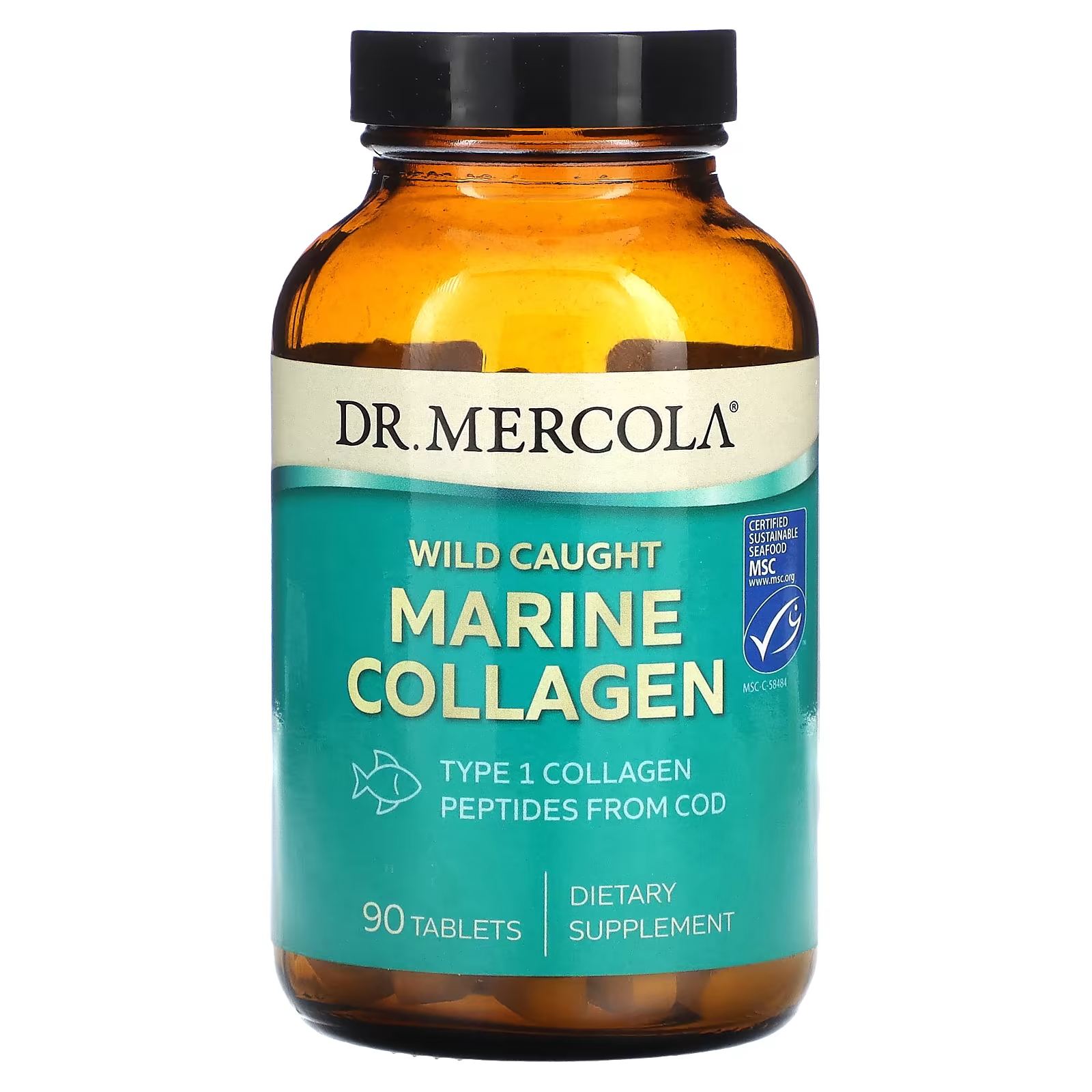Пищевая добавка Dr. Mercola Морской коллаген, 90 таблеток пищевая добавка dr mercola волосы кожа и ногти 30 капсул