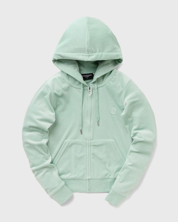 

Худи Juicy Couture Classic Velour Robertson Zip Hoodie, цвет grayed jade