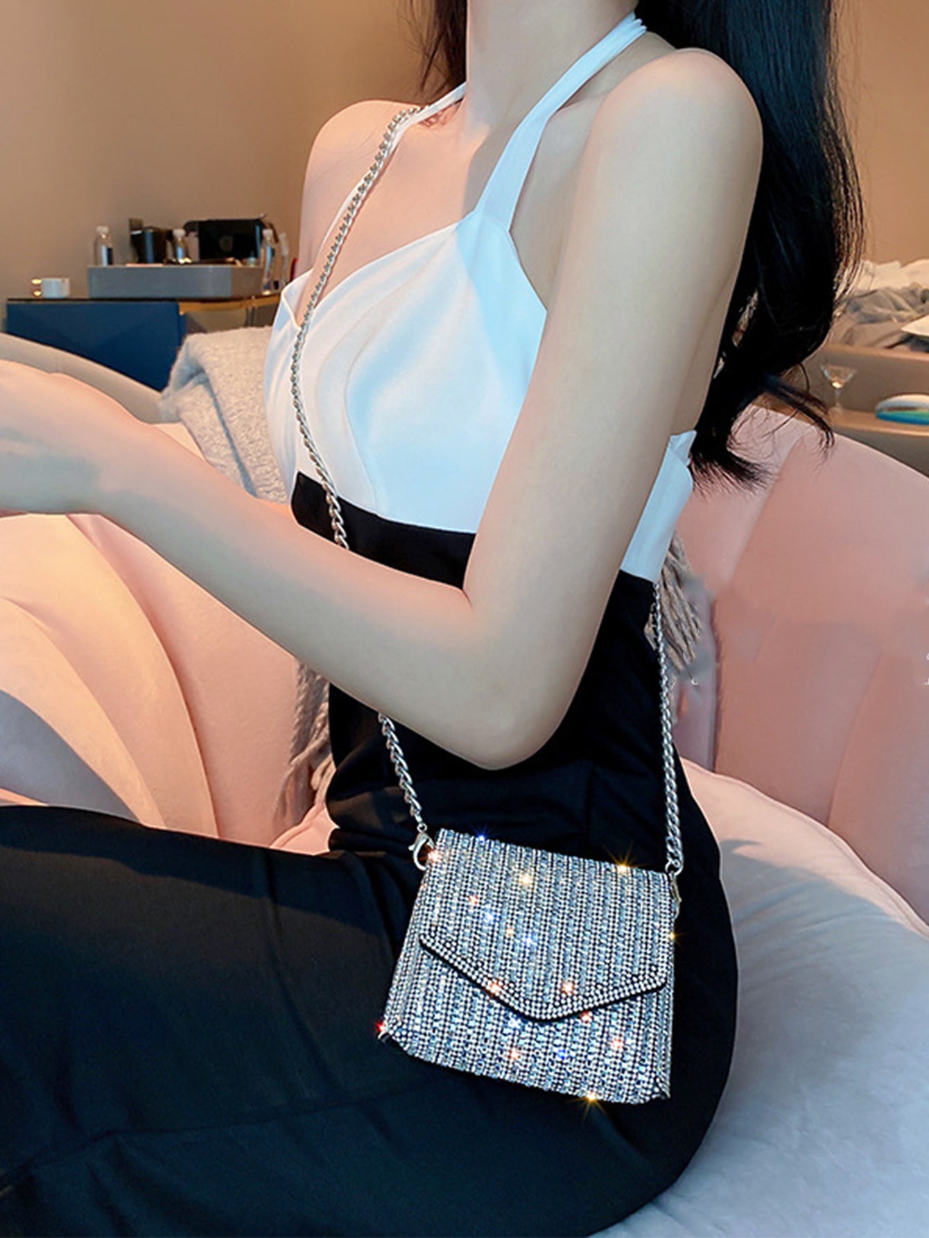 Женская вечерняя сумка с декором из стразов, серебро сумка клатч rusexpress вечерняя текстиль золотой