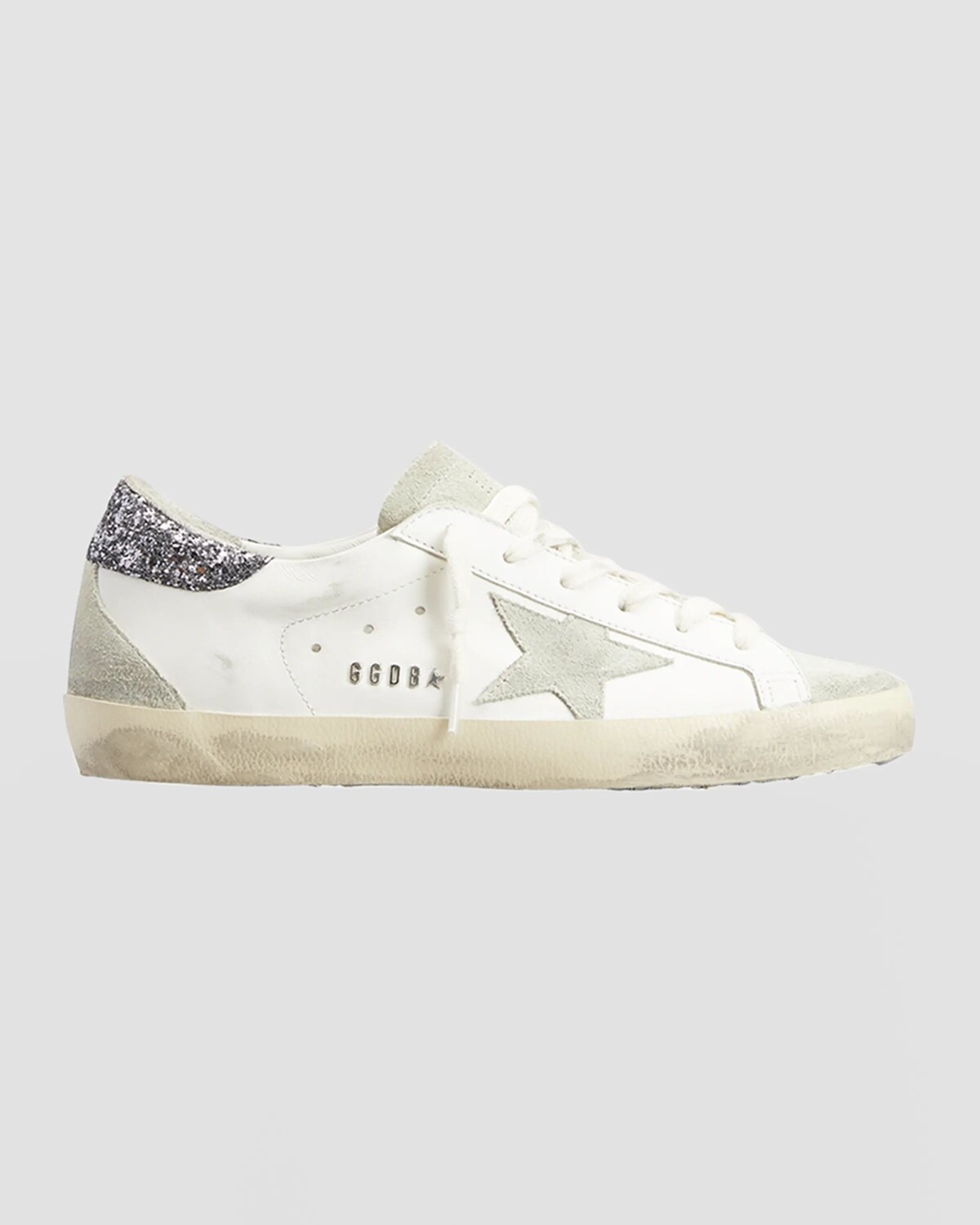 

Кожаные низкие кеды с блестками Superstar Golden Goose, цвет Whiteicegrey