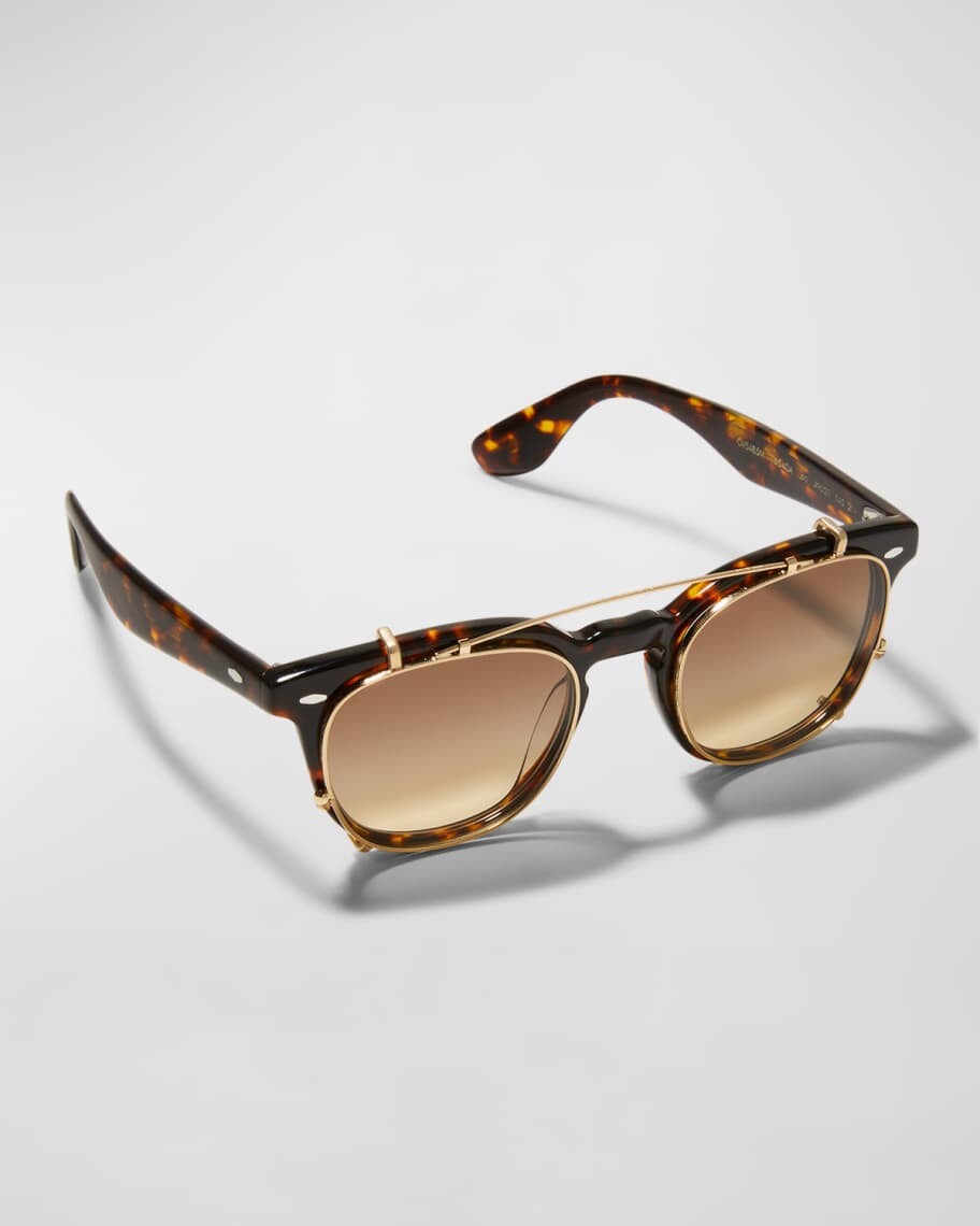 

Овальные трансформируемые солнцезащитные очки из ацетата Brunello Cucinelli & Oliver Peoples