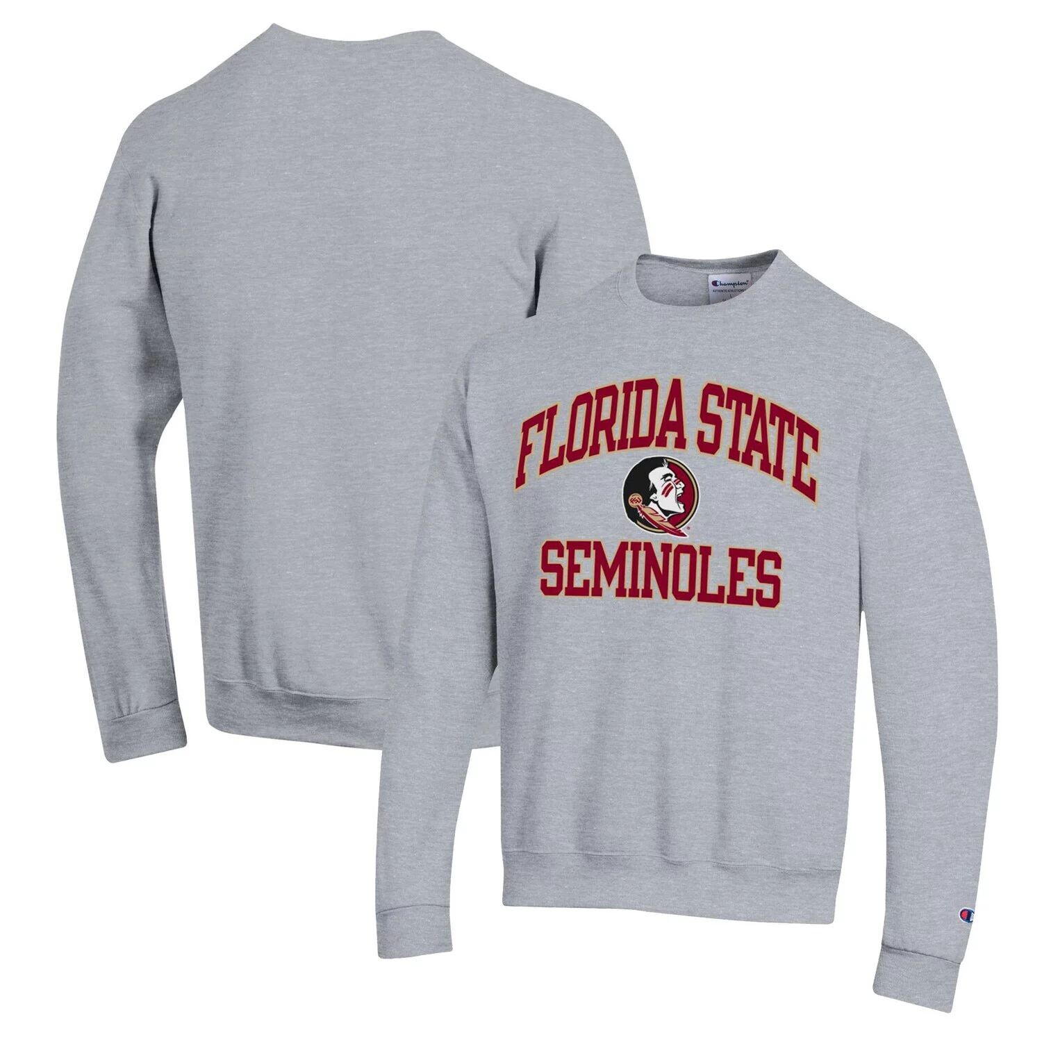 

Мужской пуловер с высоким мотором Heather Grey Florida State Seminoles High Motor Champion