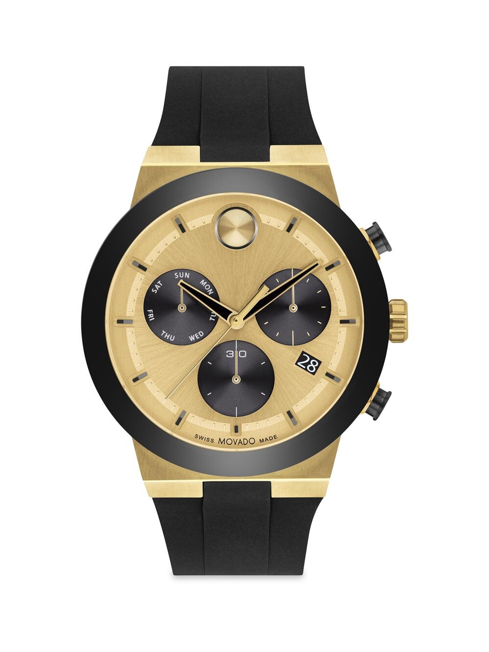 

Часы с хронографом Bold Fusion с силиконовым ремешком Movado, золотой