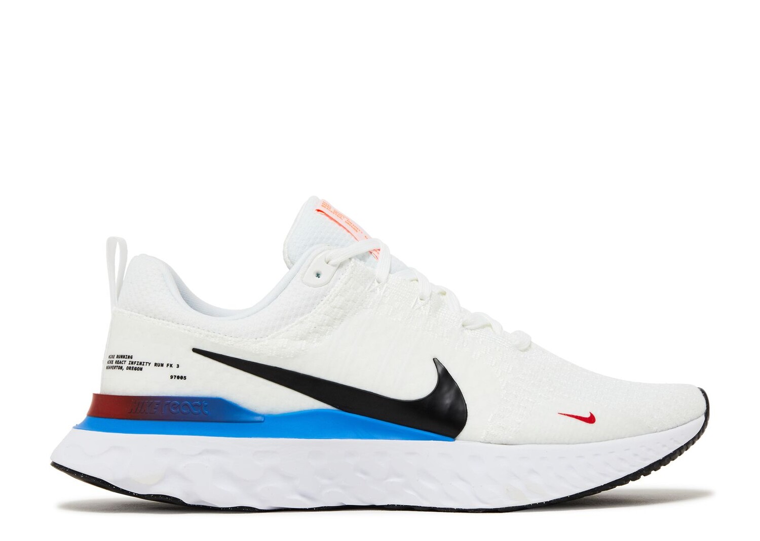 

Кроссовки Nike React Infinity Run Flyknit 3 'White Photo Blue Red', белый