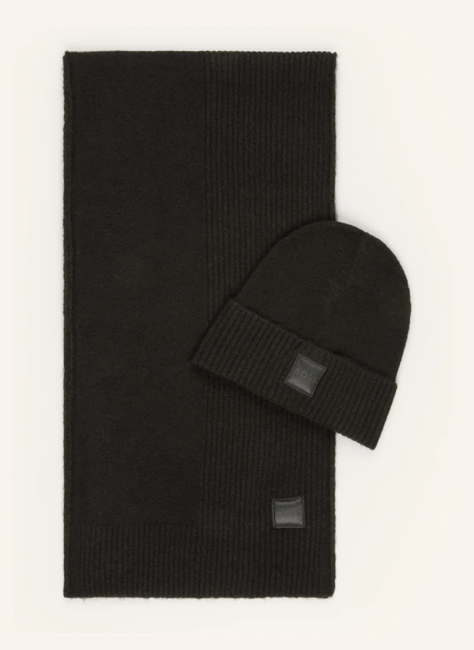 Комплект felice: шарф и шапка в подарочной упаковке Boss, черный prime аквариумный набор матрешка 3 в 1 27 17 10 л