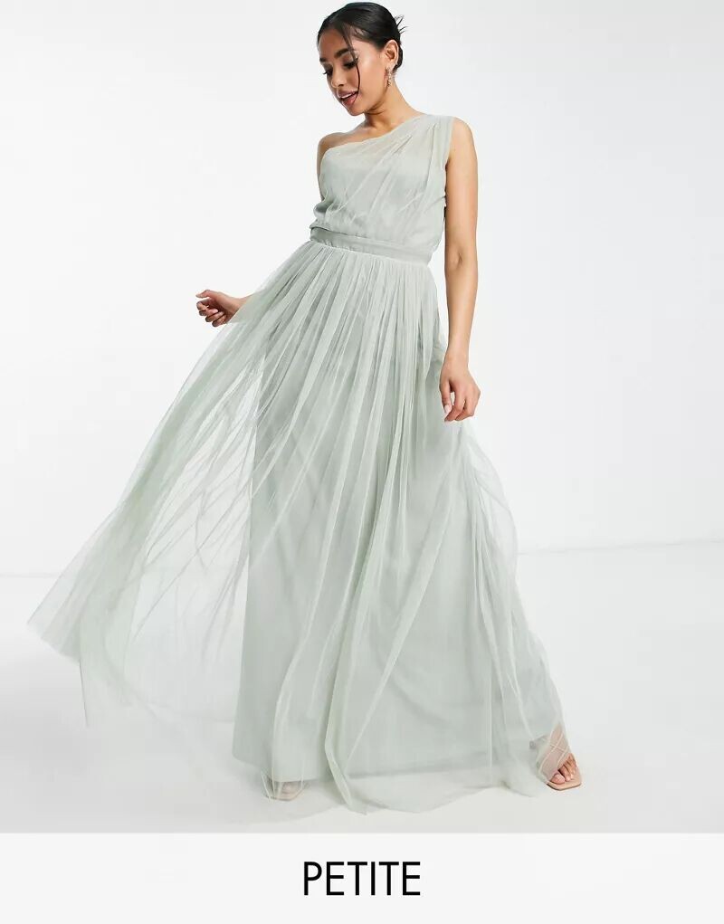 

Зеленое платье макси из тюля на одно плечо Anaya Bridesmaid