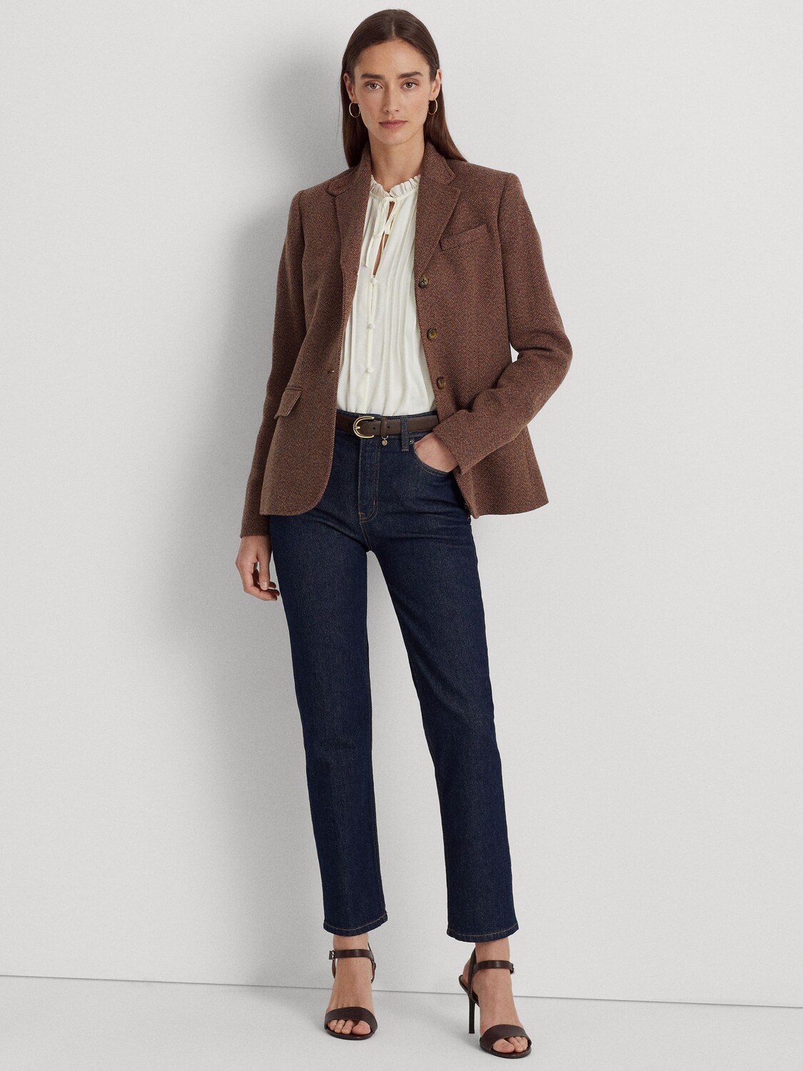 

Lauren Ralph Lauren Daylee Блейзер с узором в елочку, Светло-бордовый/Мульти