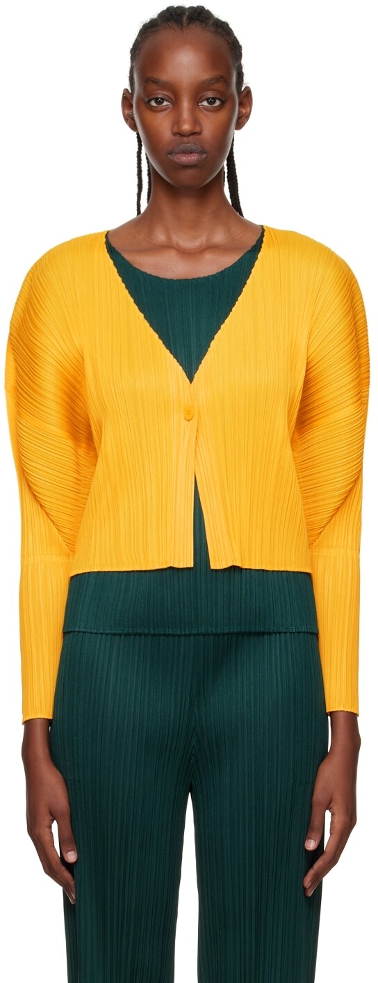 

Желтый кардиган Monthly цвета Pleats Please Issey Miyake, август