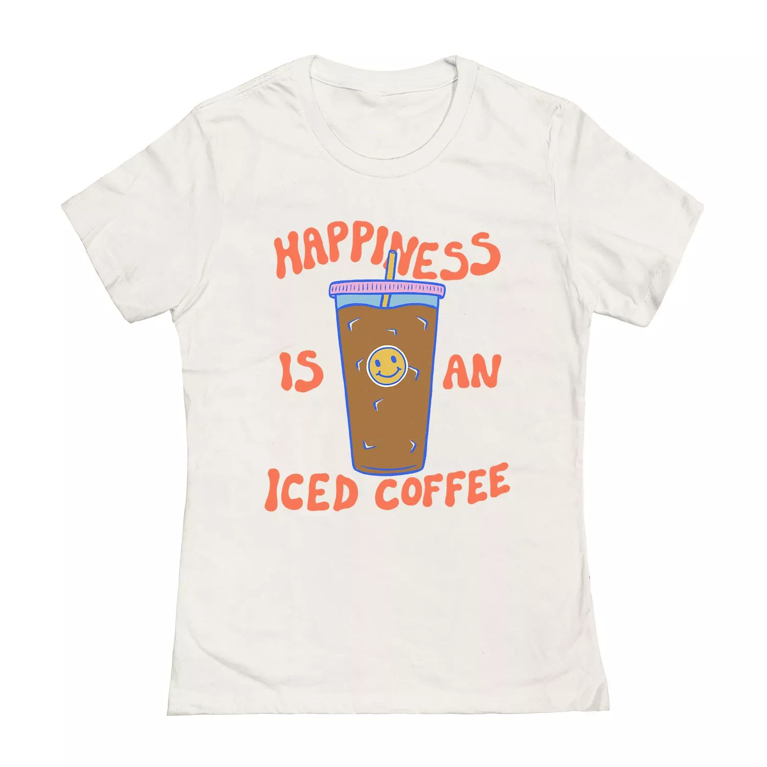 Футболка Nathan W Pyle Happiness Is The Iced Coffee с рисунком кофе среди юниоров Licensed Character