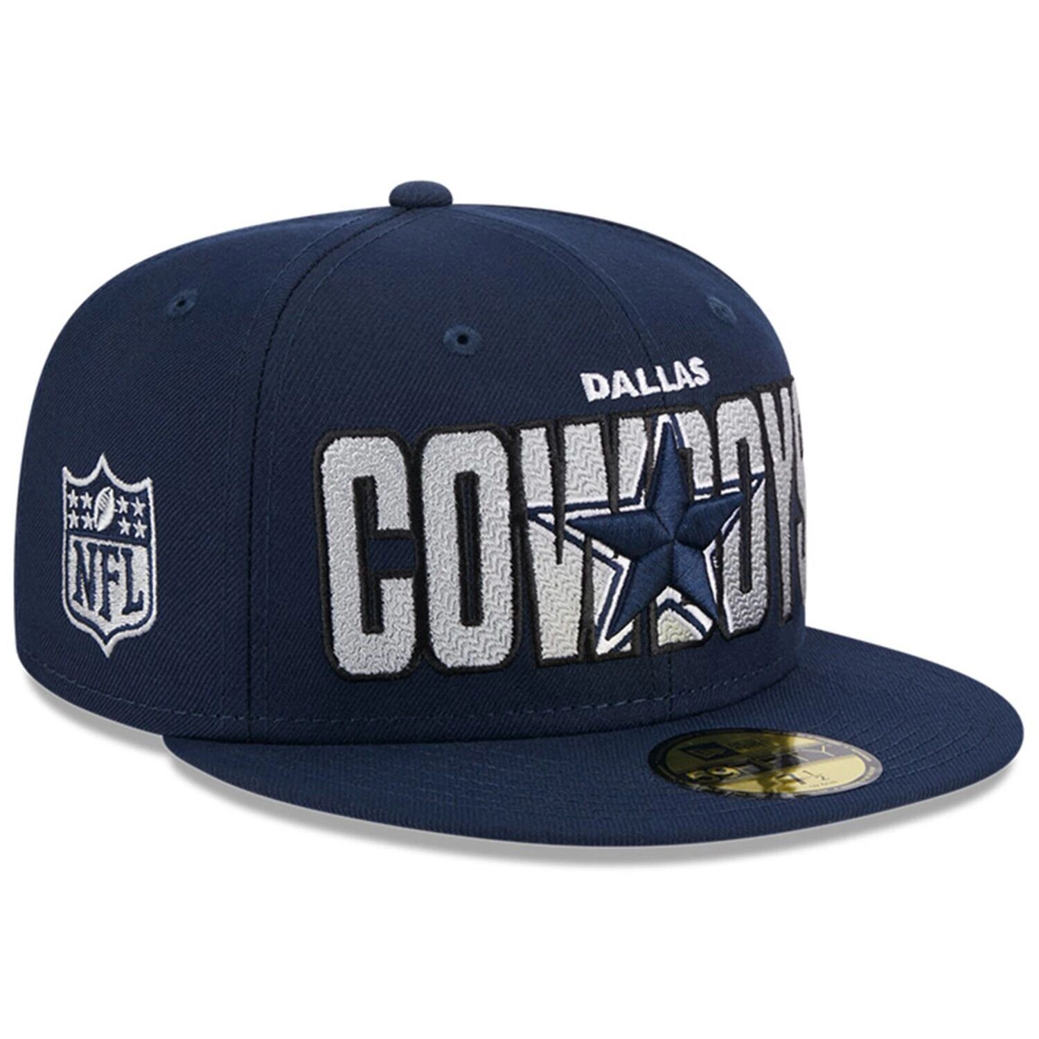 

Мужская облегающая шляпа New Era Navy Dallas Cowboys 2023 NFL Draft 59FIFTY